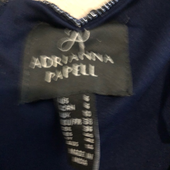 Adrianna Papell navy beaded sequined dress Sz 6 - Picture 5 of 6